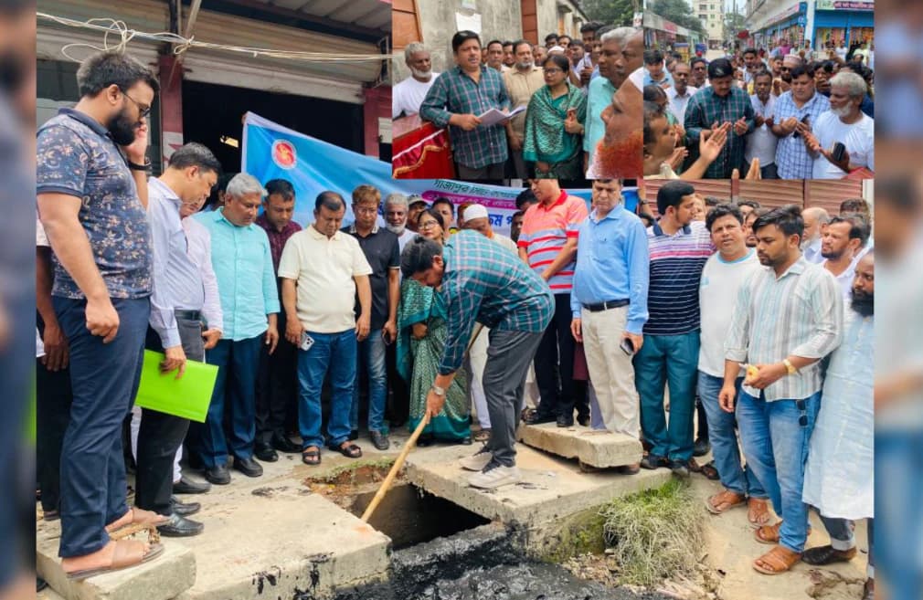 নগর উন্নয়নে গাজীপুর সিটির নতুন উদ্যোগ, উদ্বোধন হলো সড়ক ও ড্রেন নির্মাণ কাজ