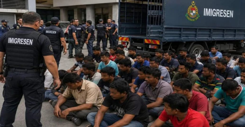 মালয়েশিয়ায় ১৮টি স্থানে বিশাল অভিযান: ২৯০ বাংলাদেশিসহ ৫০৩ বিদেশি নাগরিক আটক