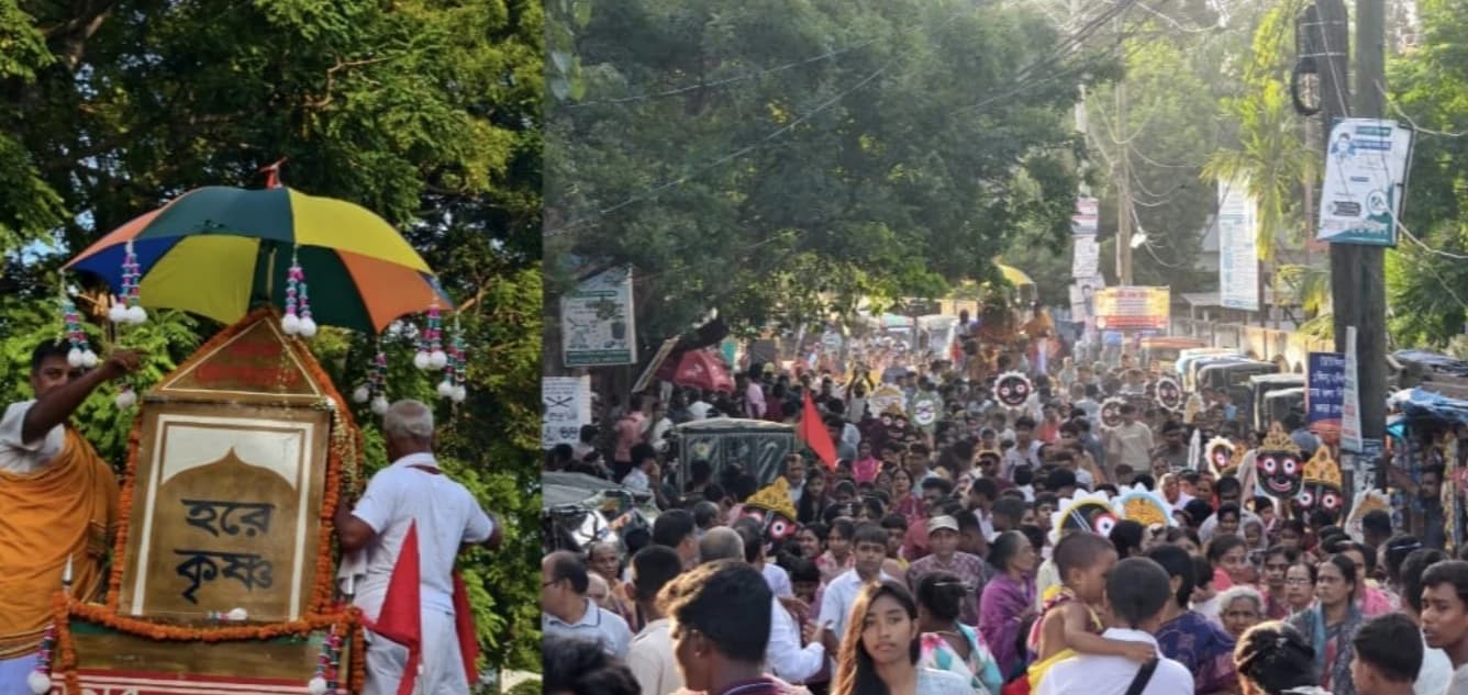 বারঘরিয়ায় বাইশপুতুলের উদ্যোগে রথযাত্রায় পাঁচ হাজার ভক্তের অংশগ্রহণে বর্ণাঢ্য র‍্যালি