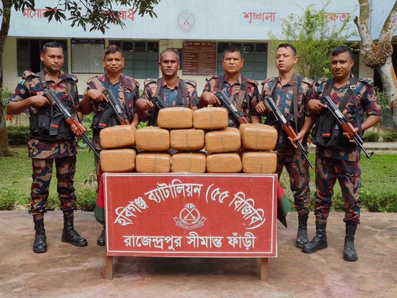 হবিগঞ্জে বিজিবির অভিযানে  ৬০ কেজি ভারতীয় গাঁজা জব্দ