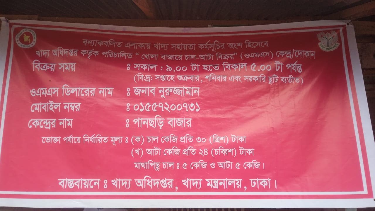 পানছড়িতে ওএমএসের চাল-আটা ওজনে কম দেওয়ার অভিযোগ