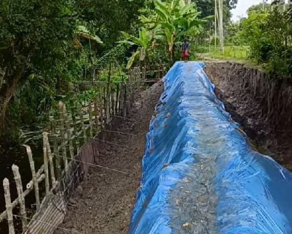 নবীনগরে প্রবাসীদের অর্থায়নে নিজস্ব উদ্যোগে রাস্তা নির্মাণ, বালি ভরাটের জন্য সরকারি সহায়তা দাবি