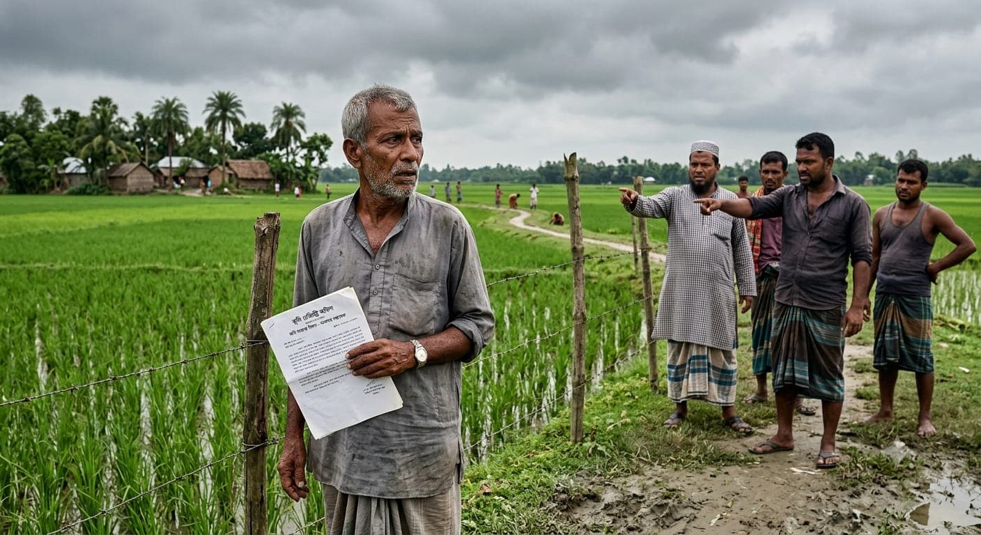 পিরোজপুরে জমি দখলের চেষ্টা ও ৩ লাখ টাকা চাঁদা দাবির অভিযোগ, বৃদ্ধকে মারধর ও হত্যার হুমকি।