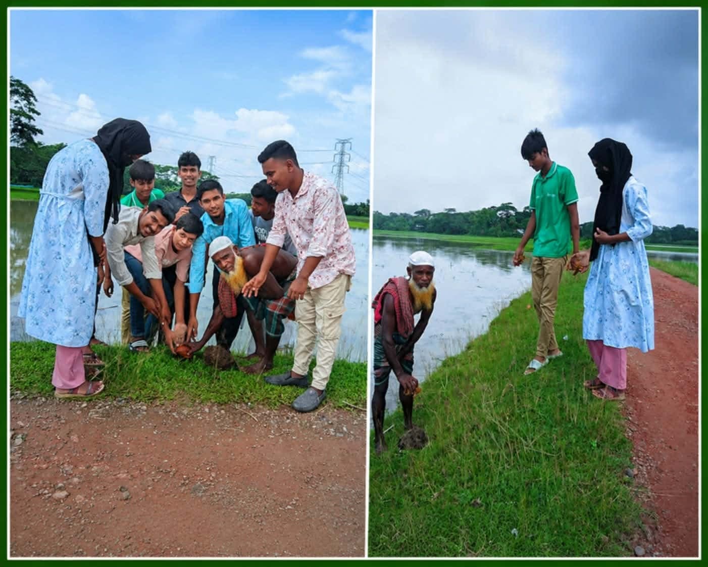 আমতলীতে বজ্রপাতের ঝুঁকি কমাতে শতাধিক তালের বীজ রোপণ