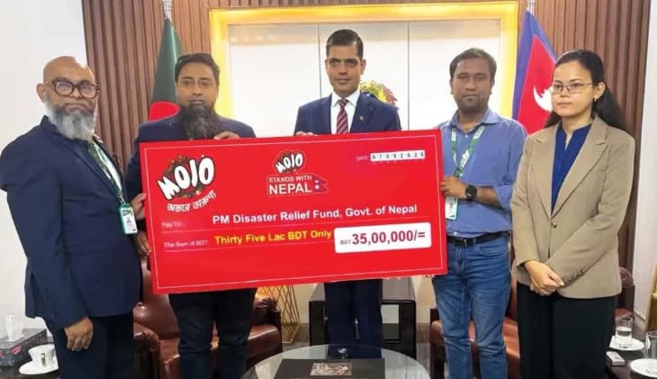 নেপালের বন্যাদুর্গতদের সহায়তায় মোজোর ৩৫ লাখ টাকার বড় মানবিক অনুদান