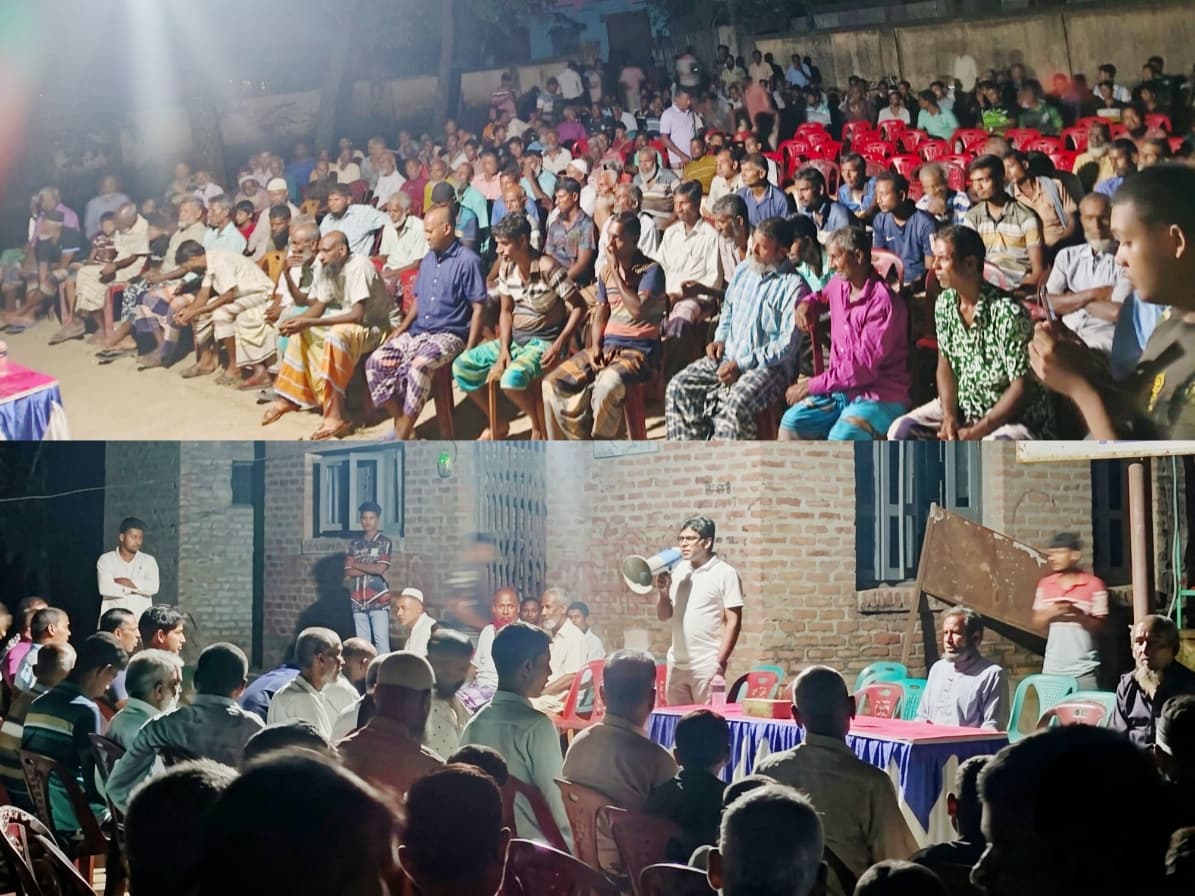 বাঙ্গাবাড়ীতে ৪নং ওয়ার্ডবাসীর উঠান বৈঠক; স্বচ্ছতা ও সুশাসনের প্রতিশ্রুতি চেয়ারম্যান প্রার্থী মবিন নির্মলের