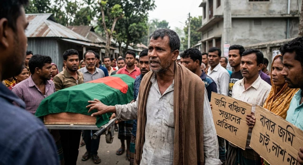 বাবার লাশ রেখে সম্পত্তির লড়াই, মানবতা কি হারিয়ে গেল ভোলাহাটে?