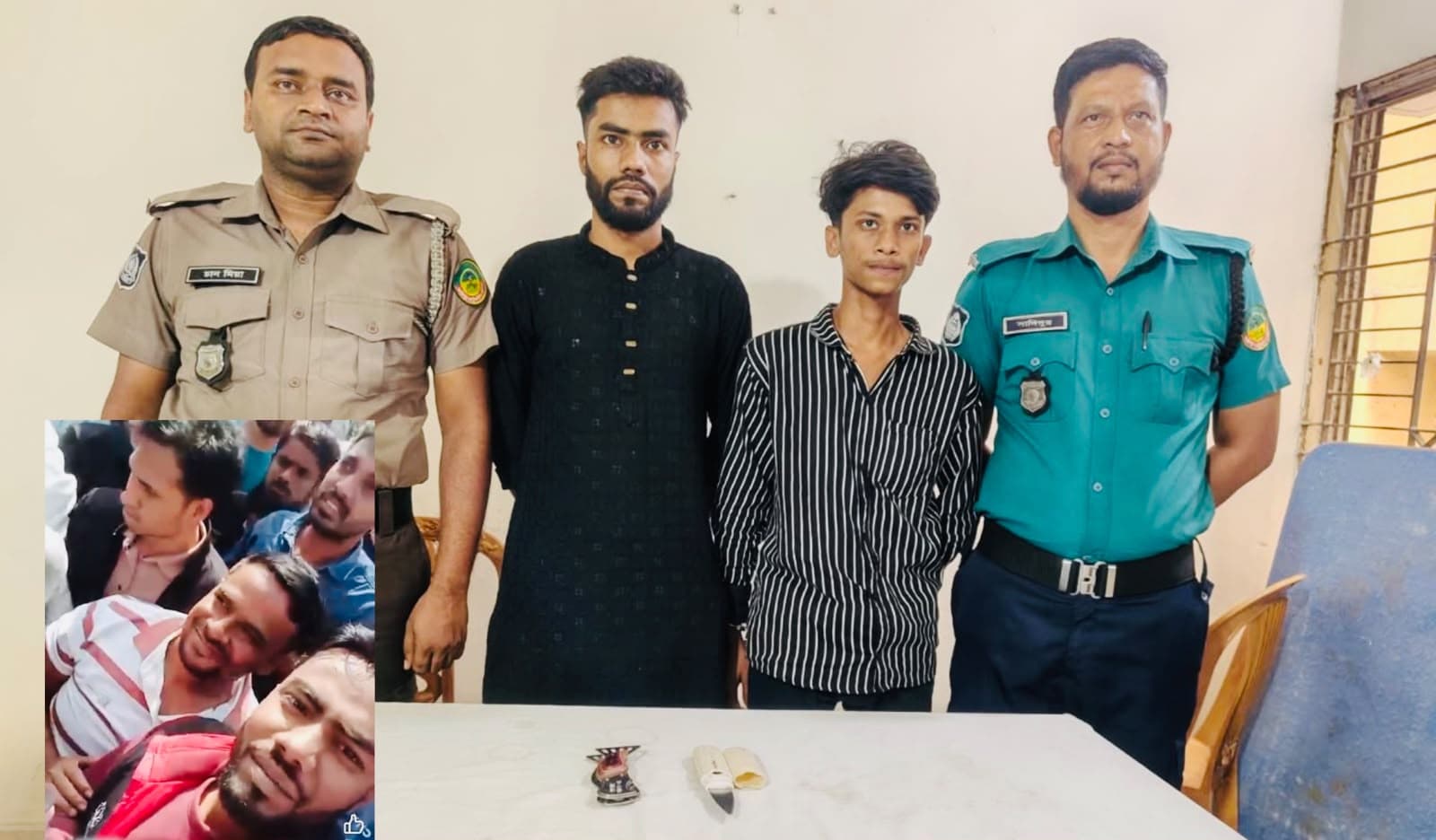 টঙ্গীতে ছিনতাইয়ের অভিযোগে সুমনসহ দুইজন গ্রেপ্তার, সুইচ গিয়ার ও চাকু উদ্ধার