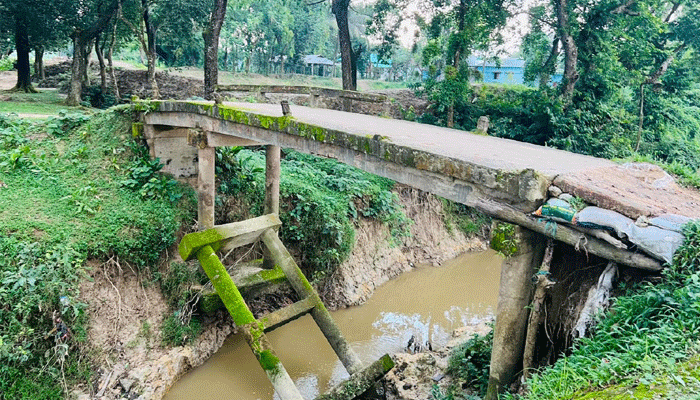 পিলারের নিচে ধস, শূন্যে ঝুলছে সেতু—হবিগঞ্জের মাধবপুরে বড় বিপর্যয়ের আশঙ্কা