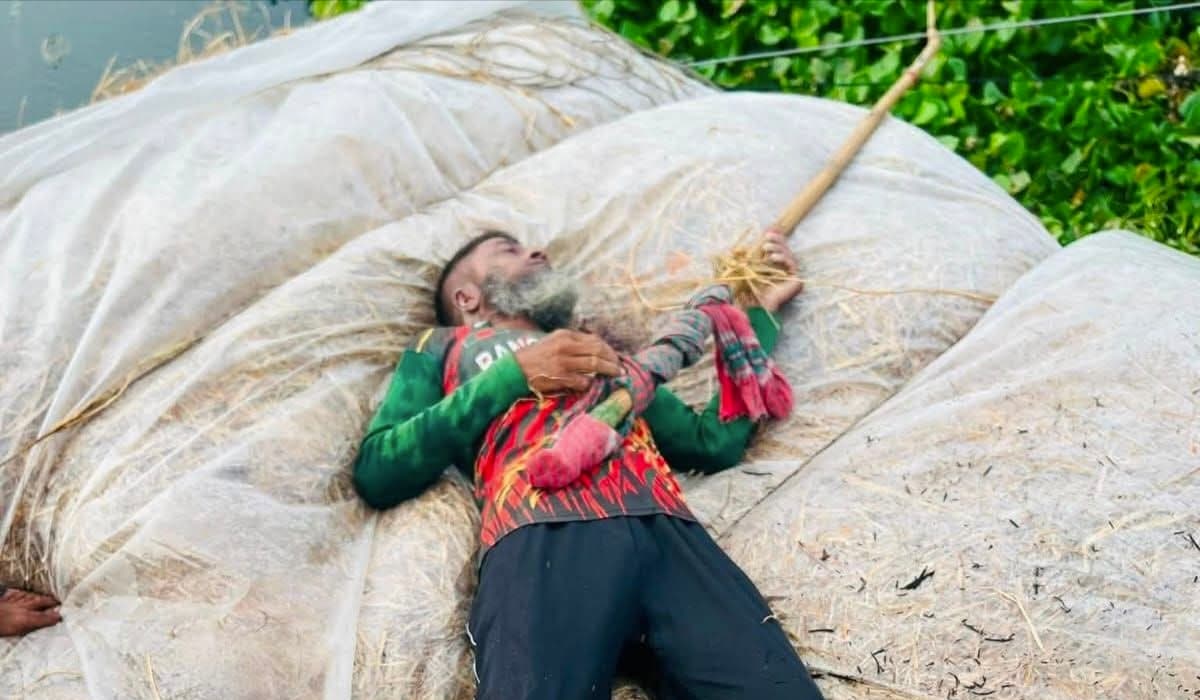 সিংড়ায় ঝুলন্ত বিদ্যুতের তারে প্রাণ গেল খড় ব্যবসায়ীর