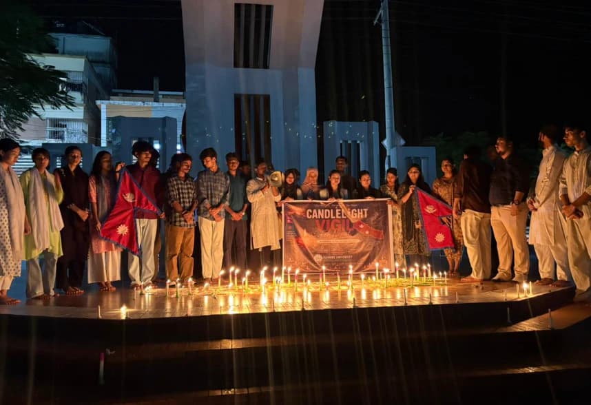 দূর পরবাসে থেকেও স্বদেশের জন্য কান্না, নেপালের শোকে যবিপ্রবিতে মোমবাতি প্রজ্জ্বলন
