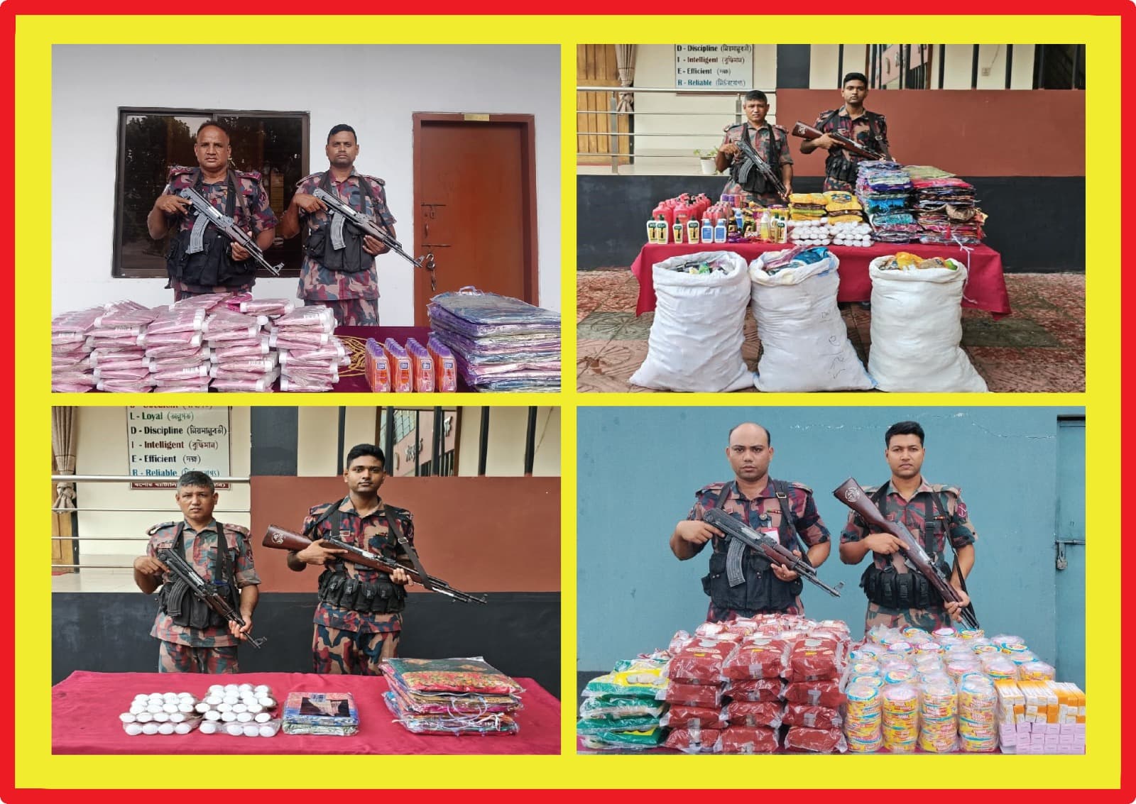 বেনাপোল সীমান্তে বিজিবির অভিযানে ১৮ লাখ টাকার চোরাচালানি পণ্য জব্দ
