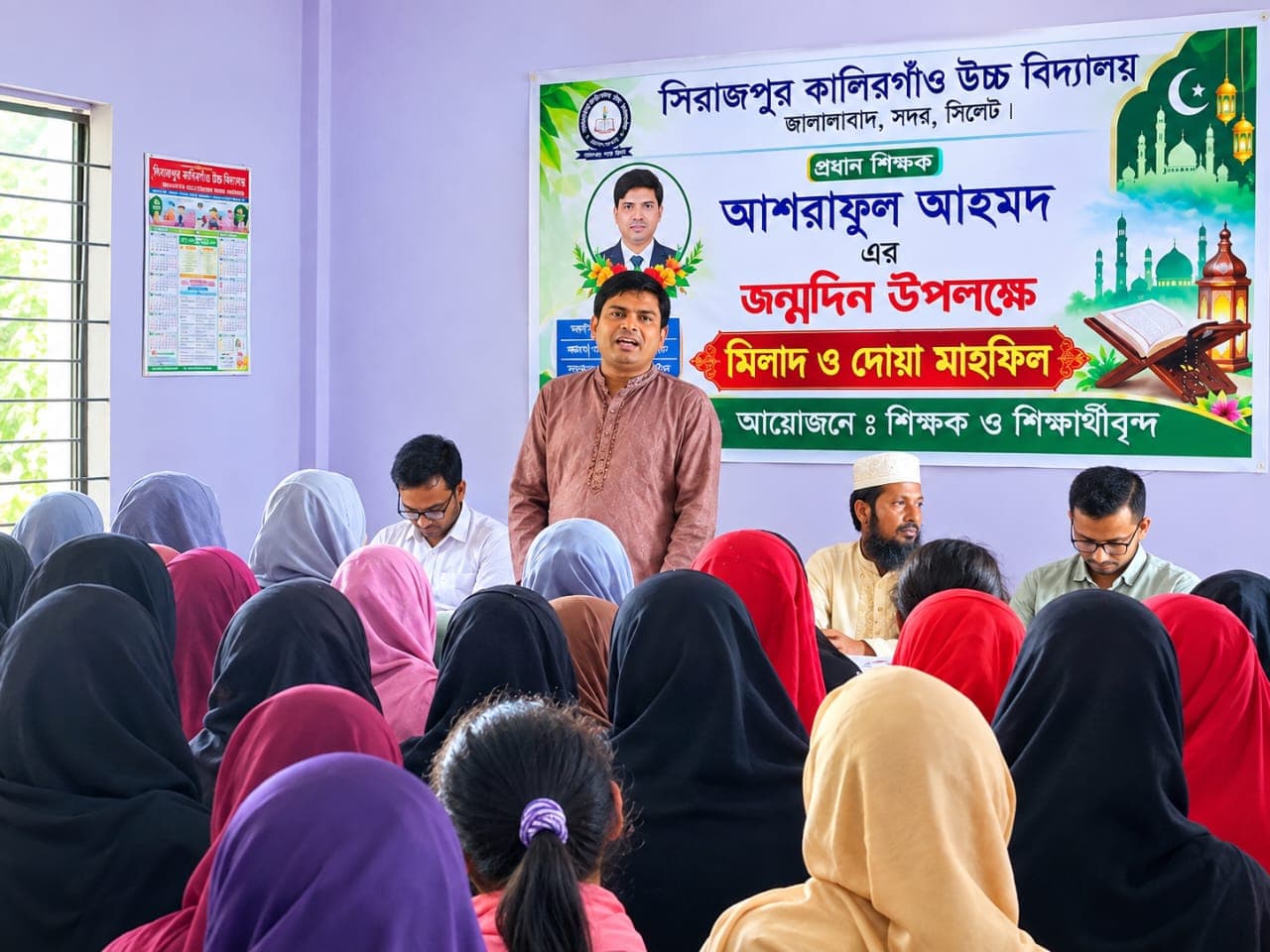 সিরাজপুর কালিরগাঁও উচ্চ বিদ্যালয়ে প্রধান শিক্ষক আশরাফুল আহমদের জন্মদিন উপলক্ষে মিলাদ ও দোয়া মাহফিল সম্পন্ন